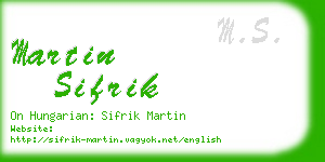 martin sifrik business card